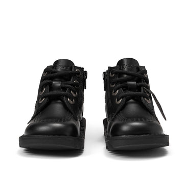 Front view of Infant Boys Kick Hi Reflective Leather Black