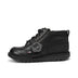 Left side view of Junior Boys Kick Hi Reflective Leather Black