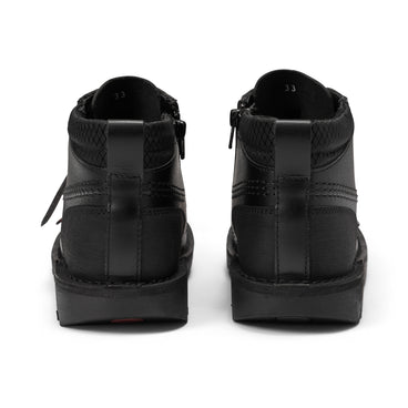 Back view of Junior Boys Kick Hi Reflective Leather Black