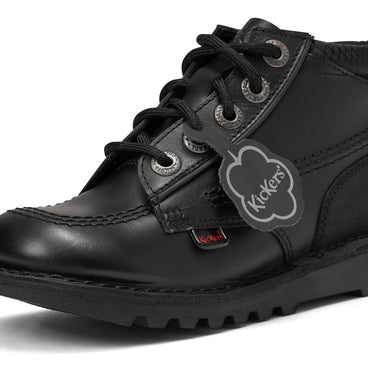 Detail view (close-up) of Junior Boys Kick Hi Reflective Leather Black