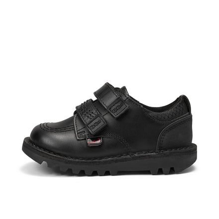 Left side view of Infant Boys Kick Lo Reflective Leather Black