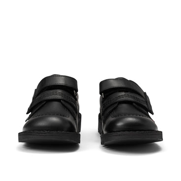Front view of Junior Boys Kick Lo Reflective Leather Black