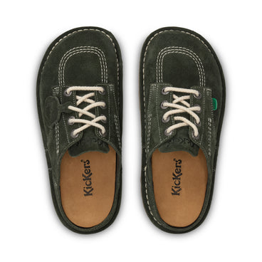 Detail view (Top view mapped) of Adult Unisex Kick Mule Sued Green