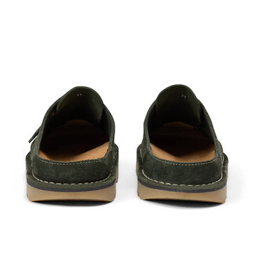 Back view of Adult Unisex Kick Mule Sued Green
