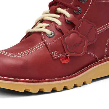Detail view (close-up) of Adult Unisex Kick Hi 75 Leather Red