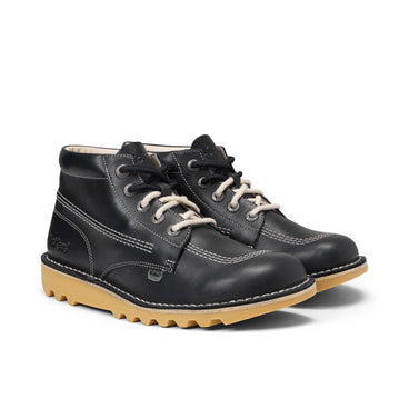 Front ¾ right of Adult Unisex Kick Hi 75 Leather Navy