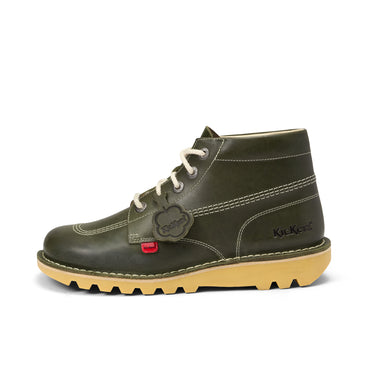 Left side view of Adult Unisex Kick Hi Leather Dark Green