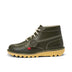 Left side view of Adult Unisex Kick Hi Leather Dark Green