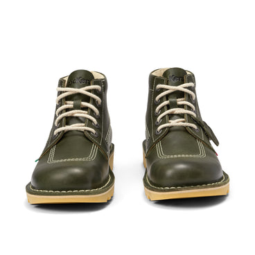 Front view of Adult Unisex Kick Hi Leather Dark Green