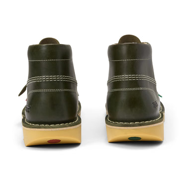 Back view of Adult Unisex Kick Hi Leather Dark Green