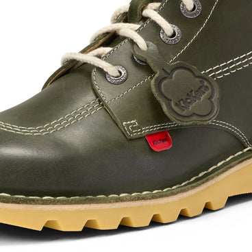 Detail view (close-up) of Adult Unisex Kick Hi Leather Dark Green
