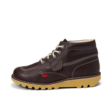 Left side view of Adult Unisex Kick Hi Leather Dark Brown