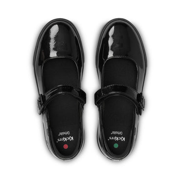 Detail view (Top view mapped) of Youth Womens Tovni MJ Patent Leather Black