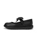Left side view of Youth Womens Kick MJ Bow Leather Black