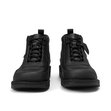Front view of Adult Mens Kick Hi Track Leather Black