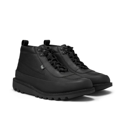 Front ¾ right of Adult Mens Kick Hi Track Leather Black