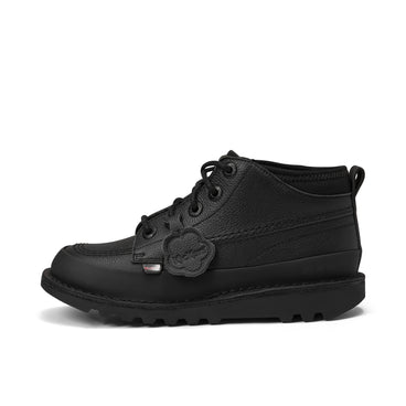 Left side view of Youth Mens Kick Mid Track Leather Black