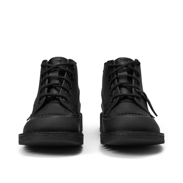 Front view of Youth Mens Kick Mid Track Leather Black