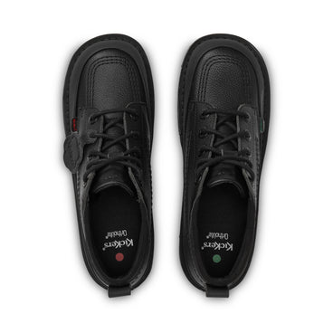 Detail view (Top view mapped) of Youth Mens Kick Mid Track Leather Black