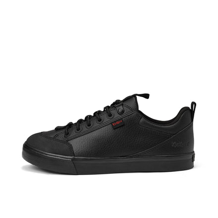 Left side view of Youth Mens Tovni Lo Track Leather Black