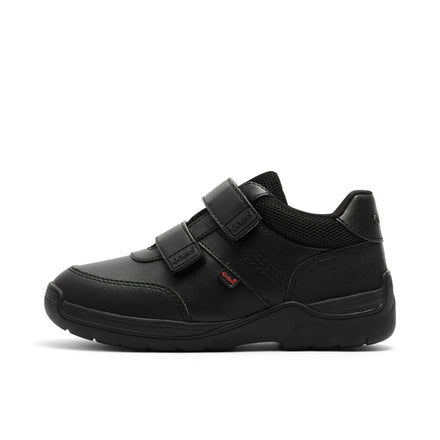 Junior Boys Stomper Twin Velcro Synthetic Leather Black