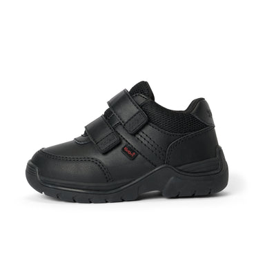 Left side view of Infant Boys Stomper Twin Velcro Synthetic Leather Leather Black