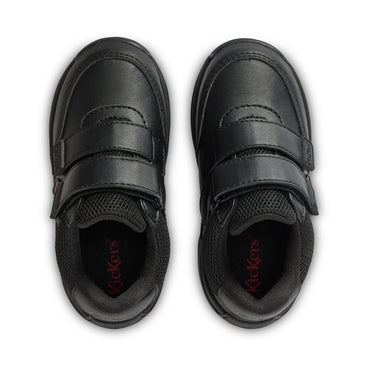 Detail view (Top view mapped) of Infant Boys Stomper Twin Velcro Synthetic Leather Leather Black