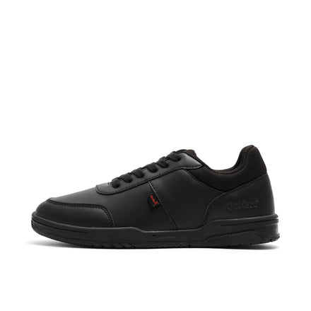 Left side view of Youth Unisex Mervan Lacer Synthetic Leather Black
