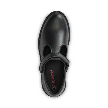 Detail view (Top view mapped) of Youth Womens Lachly T-Bar Synthetic Leather Black