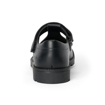 Back view of Youth Womens Lachly T-Bar Synthetic Leather Black