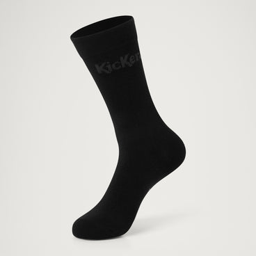 Front ¾ right of Adult Unisex Kick Everyday Crew Sock 6-Pack Black