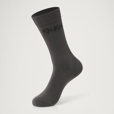 Front ¾ right of Adult Unisex Kick Everyday Crew Sock 6-Pack Grey