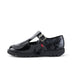 Left side view of Adult Womens Kick T Bar Patent Leather Black