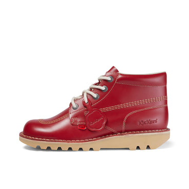 Left side view of Adult Mens Kick Hi Leather Red