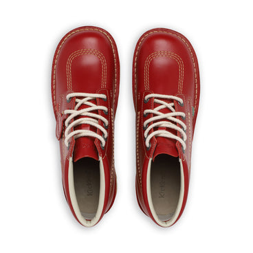 Detail view (Top view mapped) of Adult Mens Kick Hi Leather Red