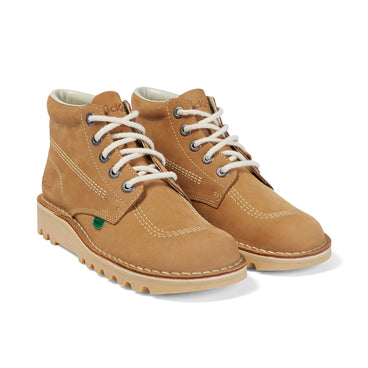 Front ¾ right of Adult Mens Kick Hi Nubuck Tan