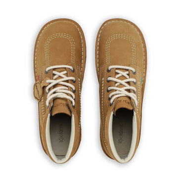 Detail view (Top view mapped) of Adult Mens Kick Hi Nubuck Tan