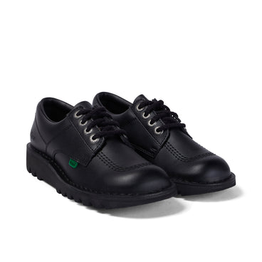 Front ¾ right of Adult Mens Kick Lo Leather Black