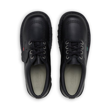 Detail view (Top view mapped) of Adult Mens Kick Lo Leather Black