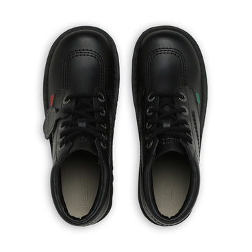 Detail view (Top view mapped) of Adult Womens Kick Hi Leather Black