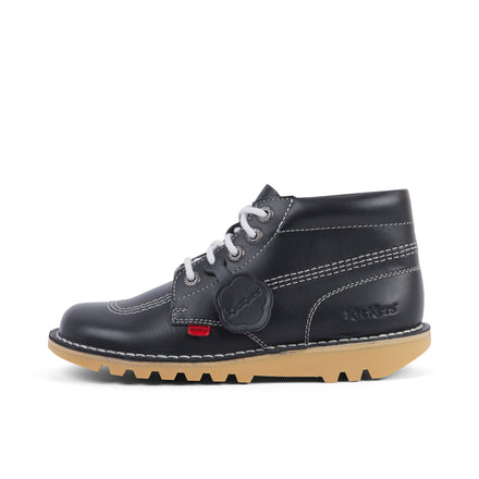 Left side view of Adult Womens Kick Hi Leather Navy