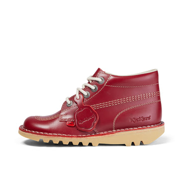Left side view of Adult Womens Kick Hi Leather Red