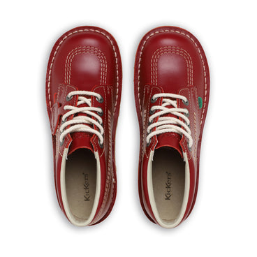 Detail view (Top view mapped) of Adult Womens Kick Hi Leather Red