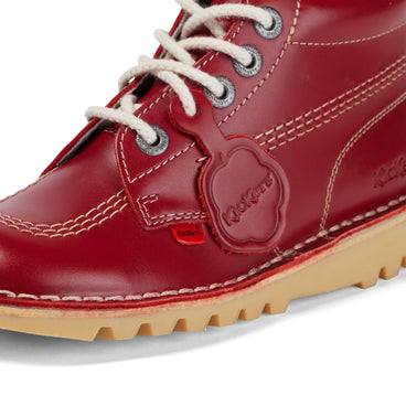 Detail view (close-up) of Adult Womens Kick Hi Leather Red