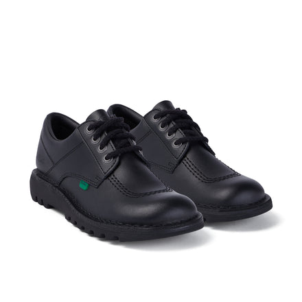 Front ¾ right of Adult Womens Kick Lo Leather Black