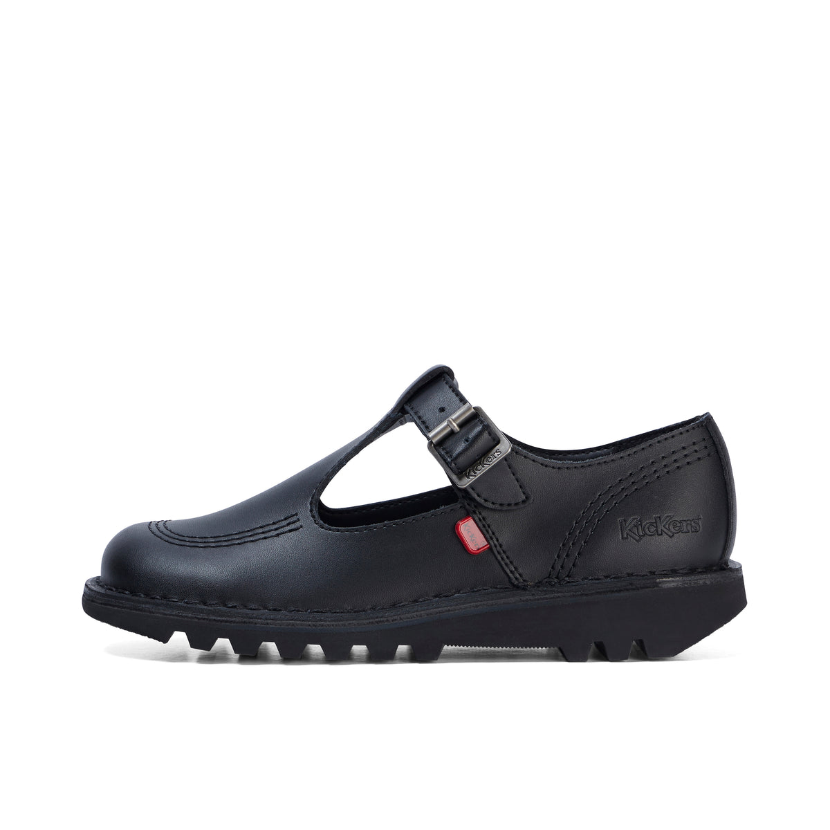 Kickers Kick T Bar Leather Shoes Black