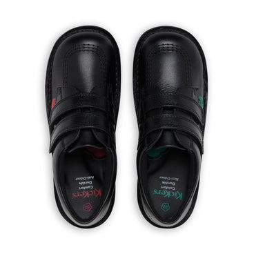 Detail view (Top view mapped) of Junior Unisex Kick Lo Twin Vel Leather Black