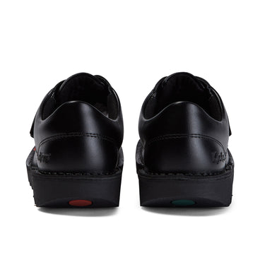 Back view of Junior Unisex Kick Lo Twin Vel Leather Black