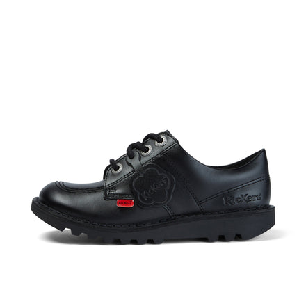 Left side view of Junior Unisex Kick Lo Leather Black