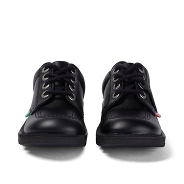 Front view of Junior Unisex Kick Lo Leather Black